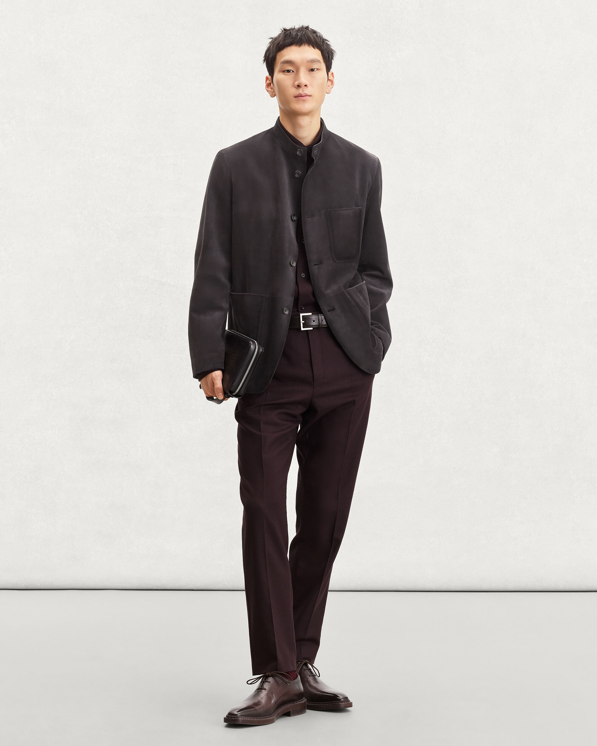 Patina Leather Forestière Jacket, Warm Purple Grey, hi-res