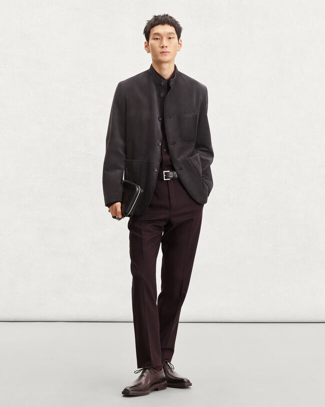 Patina Leather Forestière Jacket, Warm Purple Grey, hi-res