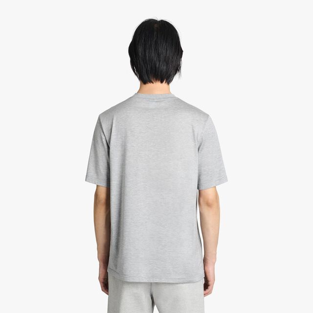 Suede Effect Scritto T-Shirt, SILVER GREY, hi-res 3