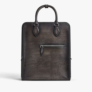 Premier Jour Scritto Leather Backpack, NERO GRIGIO, hi-res
