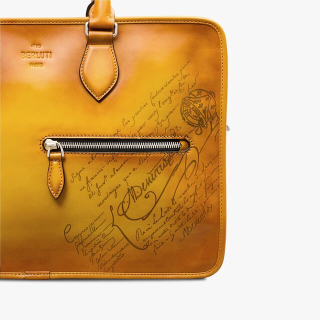 Un Jour Mini Scritto Leather Briefcase, MIMOSA, hi-res 5