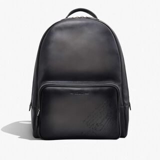 Time Off Scritto Leather Backpack, NERO GRIGIO, hi-res