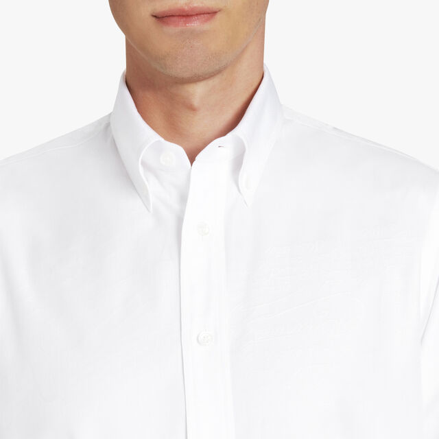 Cotton Scritto Alessandro Buttondown Shirt, BLANC OPTIQUE, hi-res 6