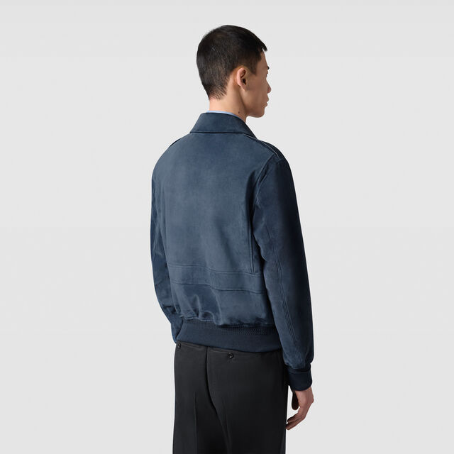 Suede Flight Jacket, DIM BLUE, hi-res 3