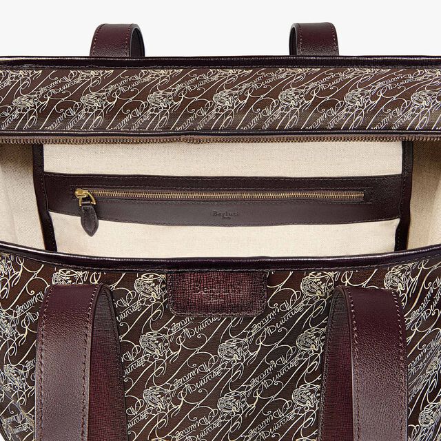 Cabas De Voyage Toile Marbeuf Tote Bag, DARK BROWN + MADURO, hi-res 7