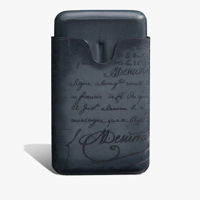 Cigar Case 4 Scritto Leather, BLU MINERALE, hi-res 2