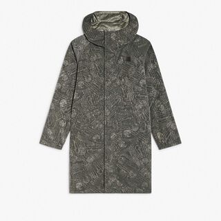 Long Packable Scritto Nylon Parka
