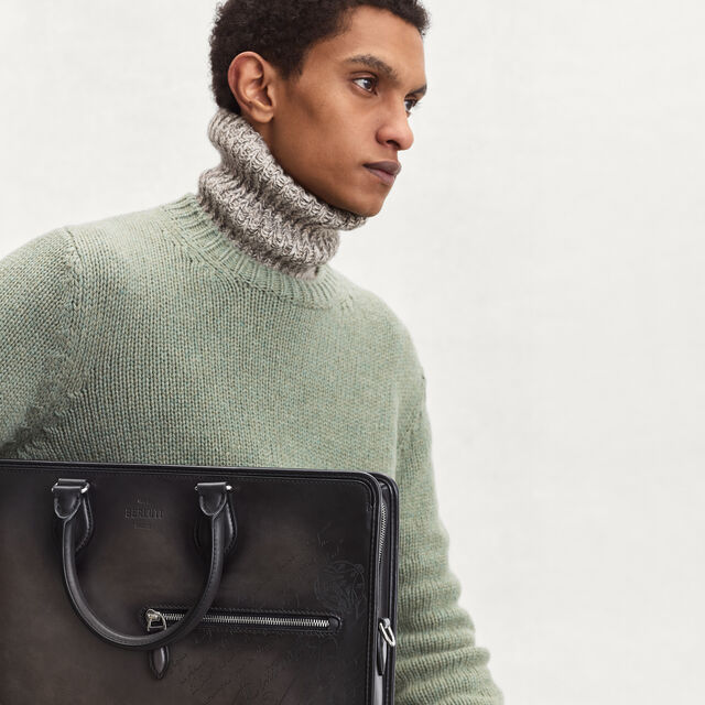 Un Jour Scritto Leather Briefcase