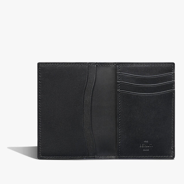 Jagua Gradiant Scritto Leather Card Holder, NERO GRIGIO + NERO CAVIAR, hi-res 3