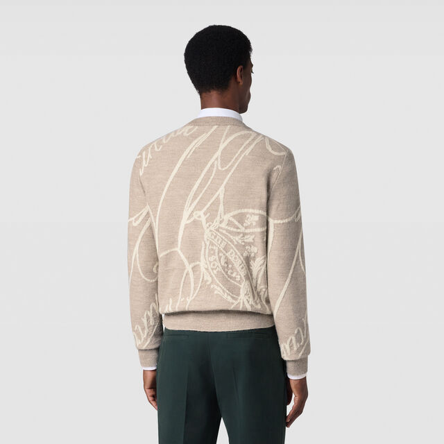 Giant Scritto Crewneck, FLUFFY BEIGE, hi-res 3