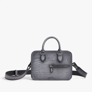 Un Jour Gulliver Scritto Leather Messenger, LIGHT ALUMINIO, hi-res