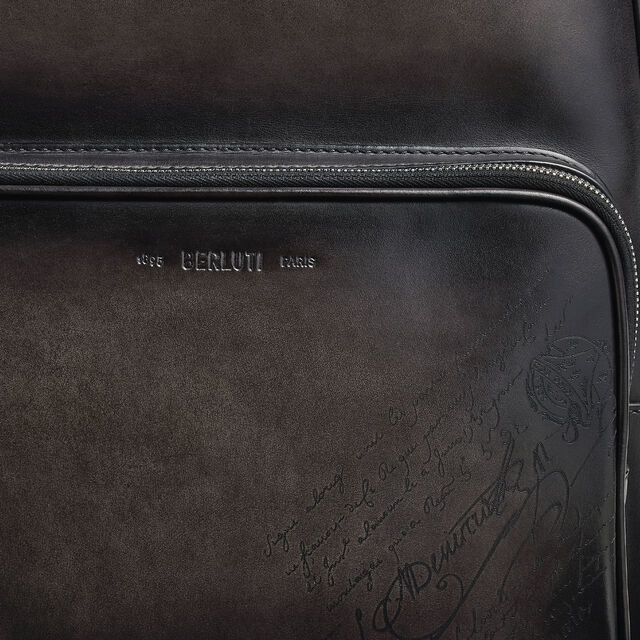 Time Off Scritto Leather Backpack, NERO GRIGIO, hi-res 6