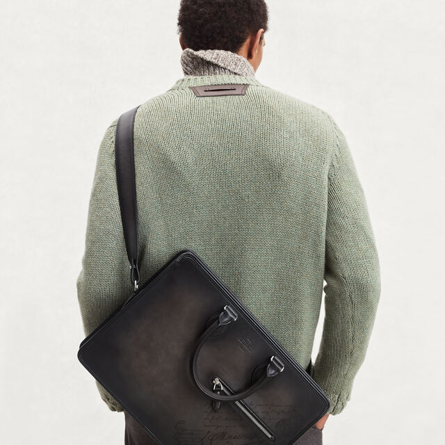 Un Jour Scritto Leather Briefcase