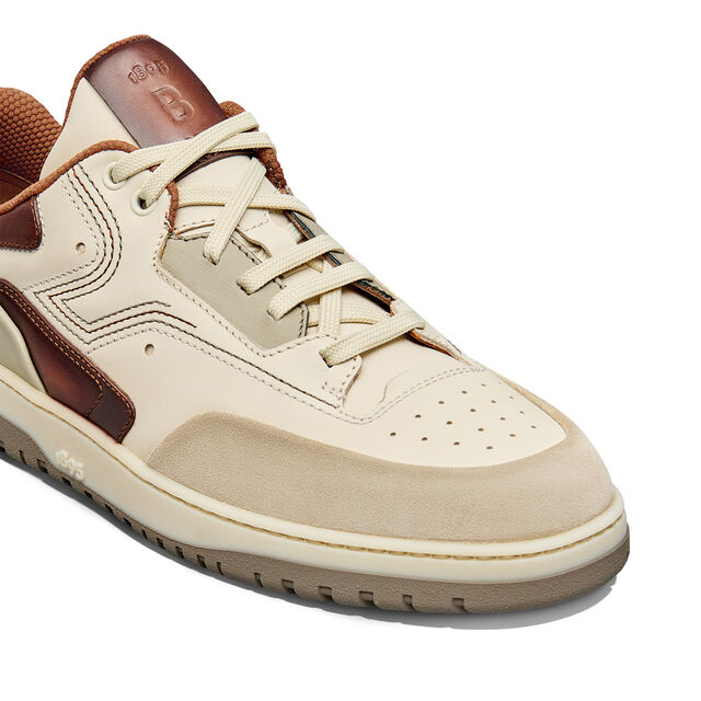 Playoff Scritto Leather Sneaker, OFF WHITE & CACAO INTENSO, hi-res 6
