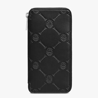 Itauba Vertical Leather Long Zipped Wallet, BLACK, hi-res