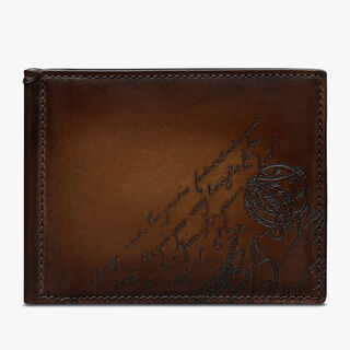Figure Scritto Leather Wallet, CACAO INTENSO, hi-res