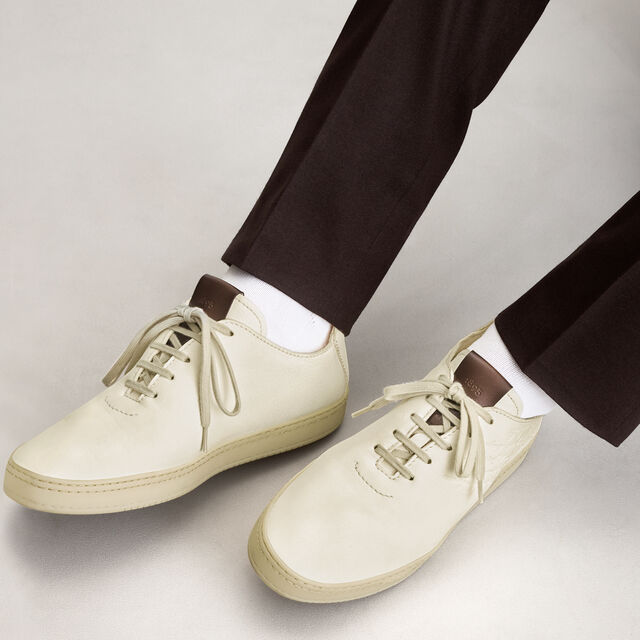 Eden Scritto Leather Sneaker, WHITE, hi-res 2