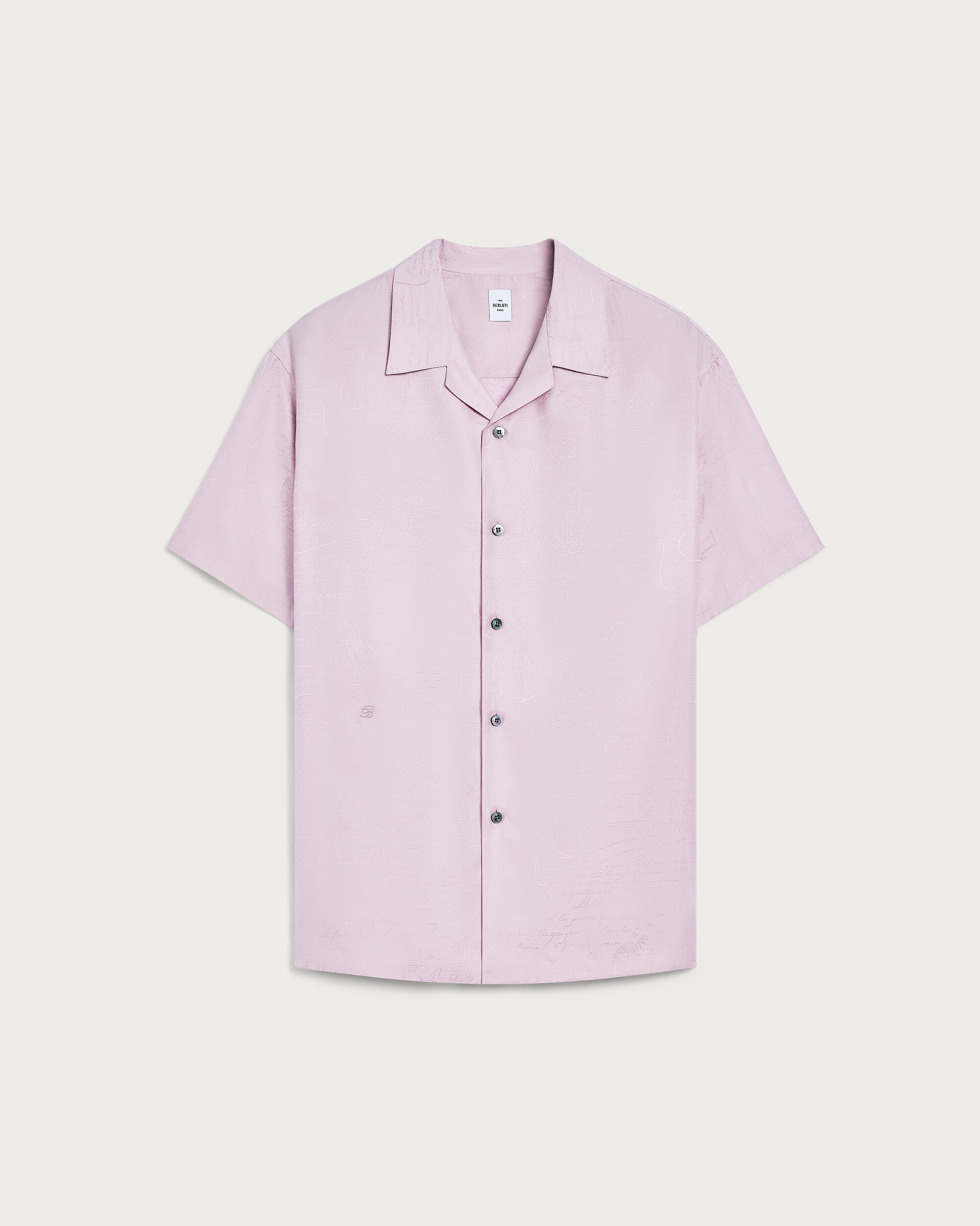 Scritto Pattern Short-Sleeves Shirt, Antique Rose, hi-res