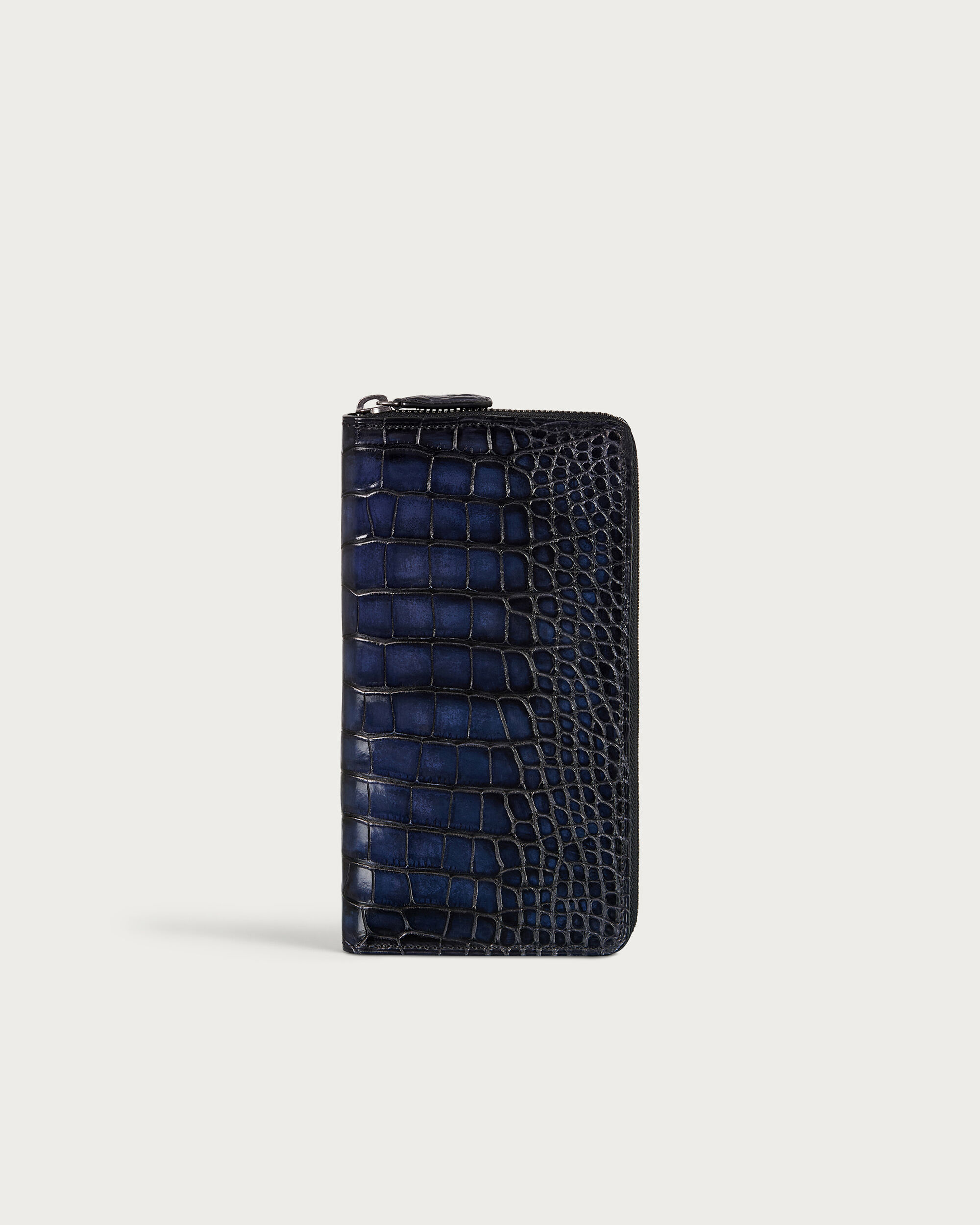 Itauba Zipped Long Wallet, Nero Blu, hi-res