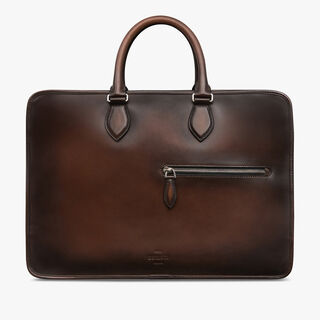 Deux Jours Leather Briefcase, CACAO INTENSO, hi-res
