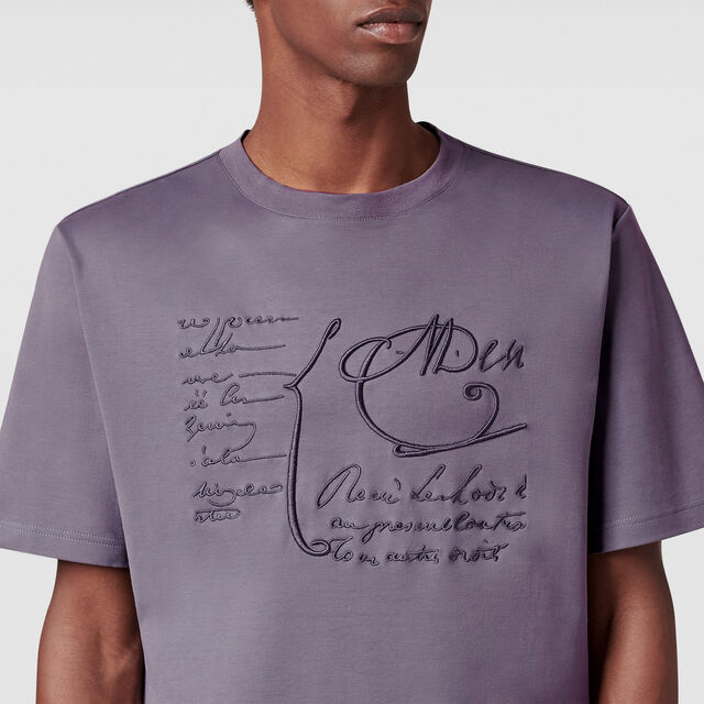 Scritto Embroidered T-shirt, SMOCKY LILAC, hi-res 5