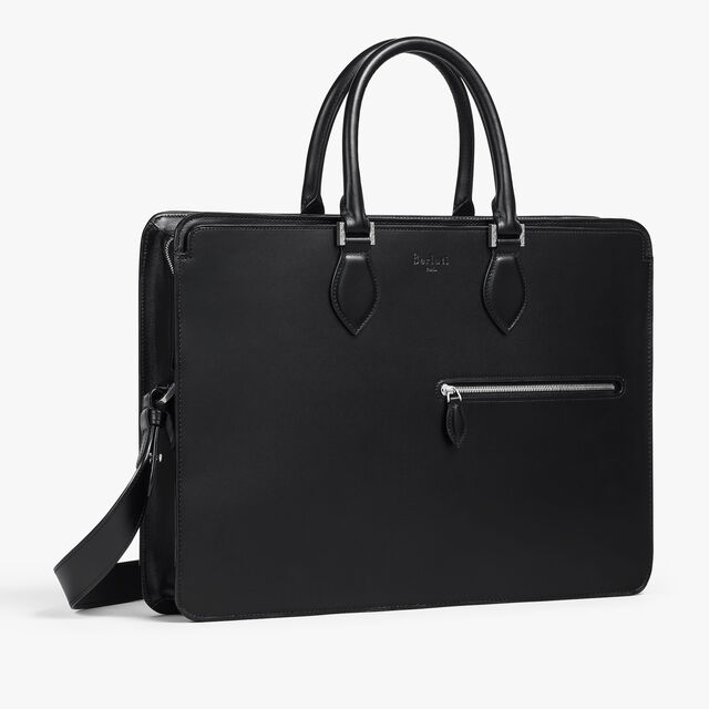 Un Jour Briefcase In Leather, BLACK, hi-res 6