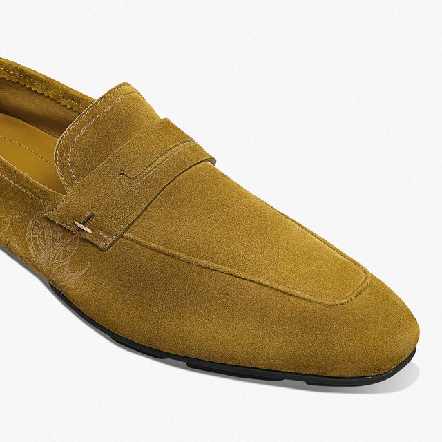 Lorenzo Drive Scritto Camoscio Calf Leather Loafer, ACID GREEN, hi-res 6