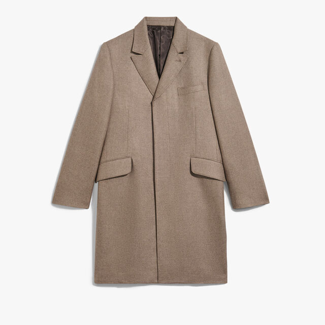 Travel Coat in Cashmere & Silk, LIGHT TAUPE, hi-res 1