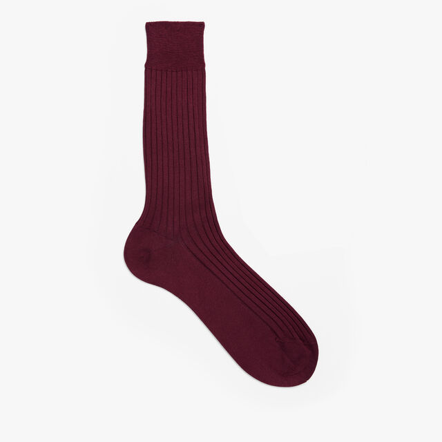 Alessandro Cotton Socks, NERO BORDO, hi-res 1