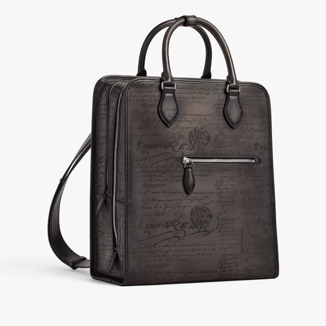 Premier Jour Scritto Leather Backpack, NERO GRIGIO, hi-res 5