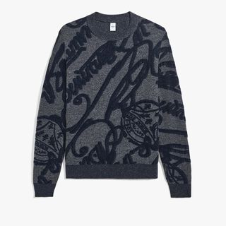 Pull Avec Jacquard Scritto Marbeuf, ANTHRACITE, hi-res