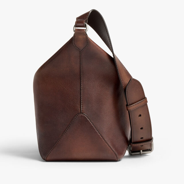 Toujours Soft Zipped Hobo Scritto Leather Messenger, SOFT BROWN, hi-res 5