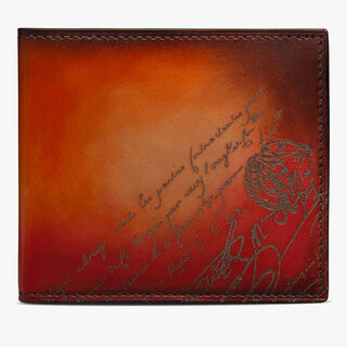 Makore Scritto图纹皮革钱包, RED SUNSET, hi-res