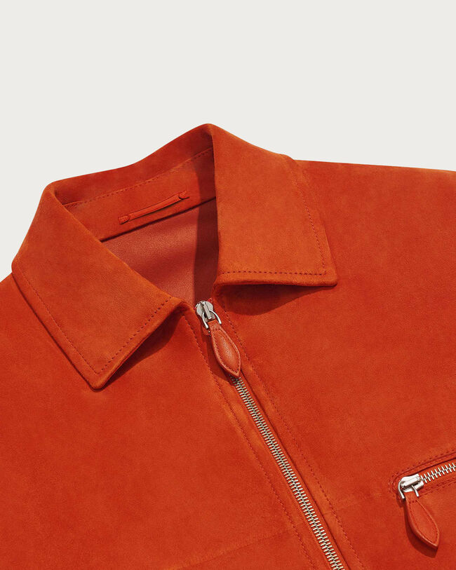 Leather Un Jour Blouson, Burnt Orange, hi-res