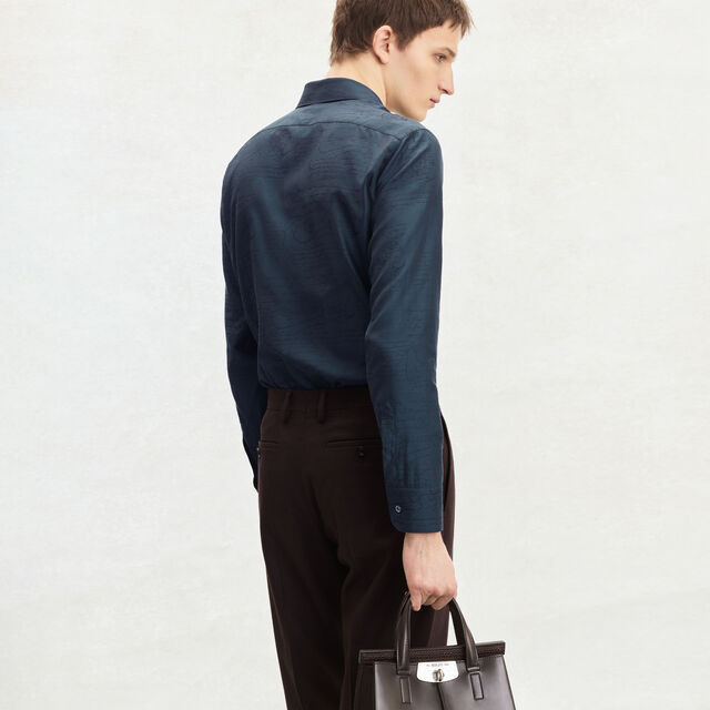 Andy Cotton Silk Scritto Shirt, COLD NIGHT BLUE, hi-res 3