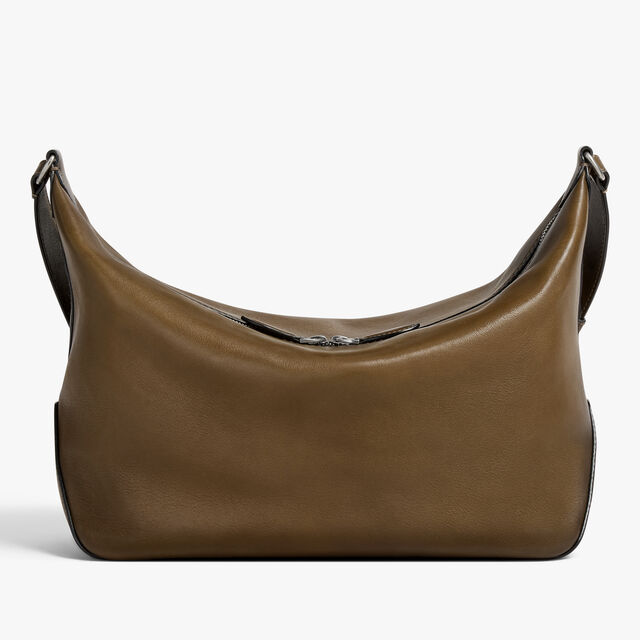 Toujours Soft Zipped Hobo In Leather, DARK KAKI, hi-res 3