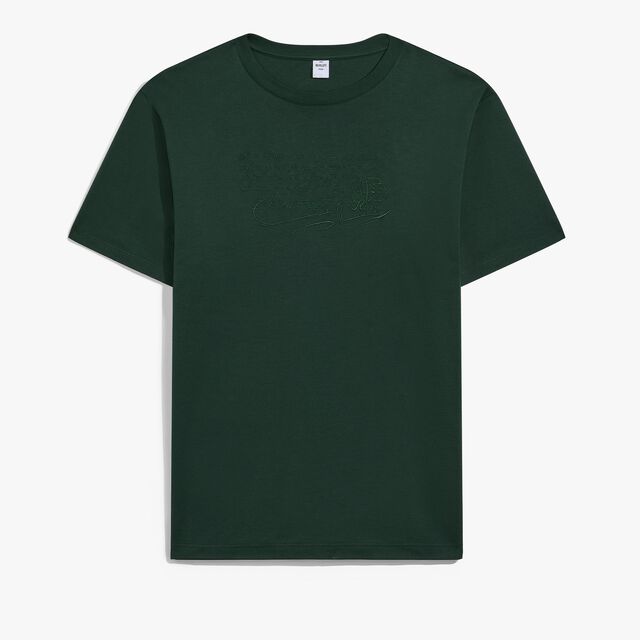 Embroidered Scritto T-Shirt, DEEP GREEN, hi-res 1
