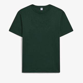 刺繍スクリット Tシャツ, DEEP GREEN, hi-res