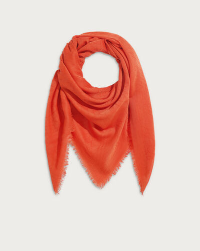 Scritto Pattern Scarf, Bright Coral, hi-res
