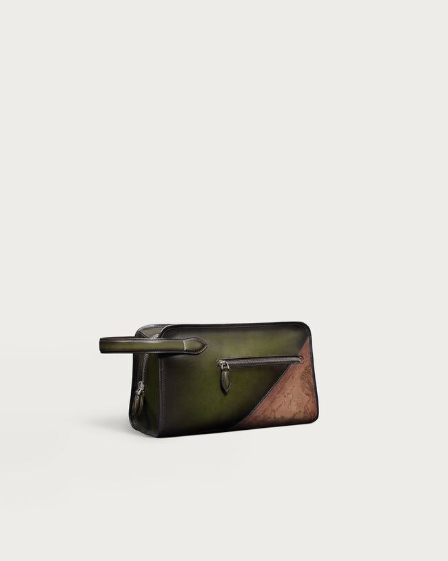 Morning Tangram Toiletry Pouch, Nero Caviar & Savana, hi-res