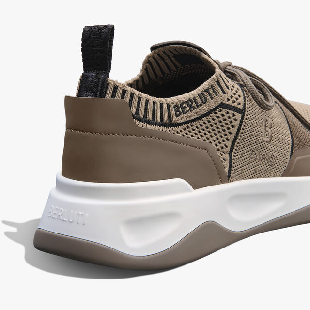 Shadow Rubber Coated Knit And Calf Leather Sneaker, LIGHT KAKI / BEIGE, hi-res 5