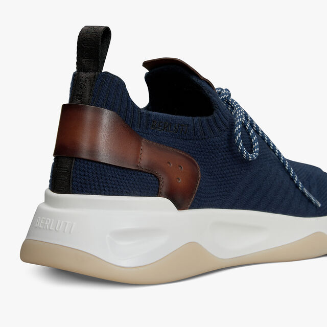 Shadow Cashmere And Leather Sneaker, NAVY, hi-res 5
