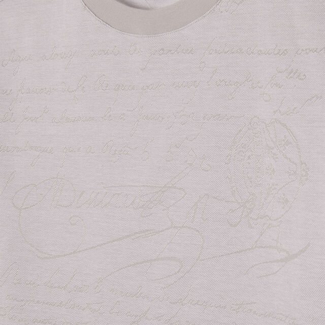 All Over Scritto Jacquard T-Shirt, PEARL GREY, hi-res 6