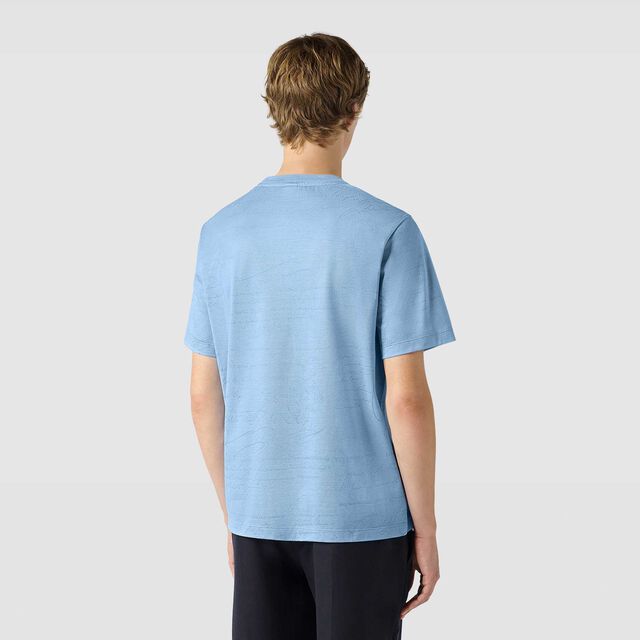 T-Shirt En Jacquard Scritto, PALE BLUE, hi-res 3