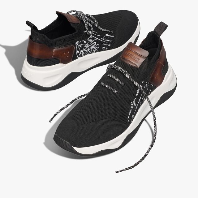Shadow Knit And Leather Sneaker, BLACK, hi-res 7