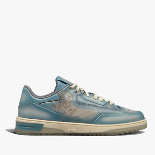 Playoff Scritto Venezia Calf Leather Sneaker, STONE DENIM, hi-res