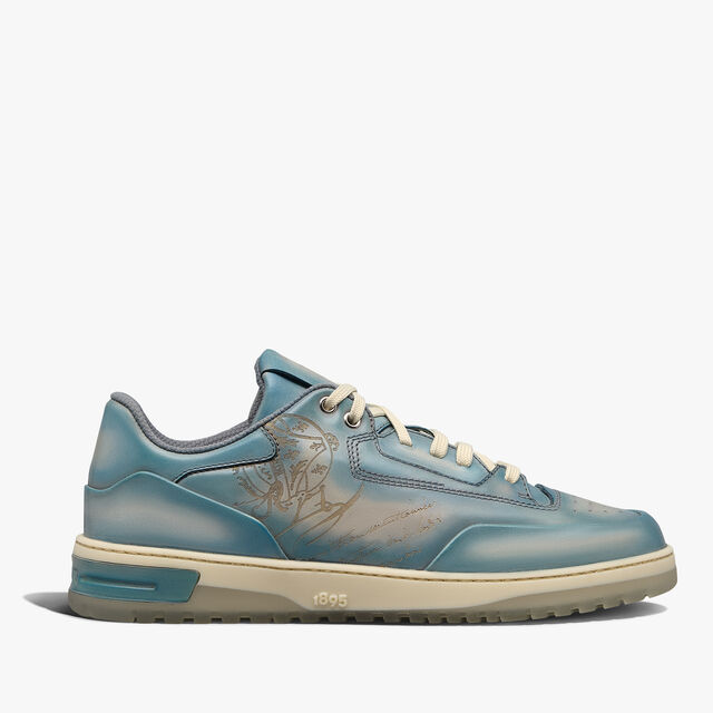 Playoff Scritto Leather Sneaker, STONE DENIM, hi-res 1