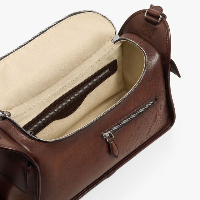 Périple Barrel Bag In Scritto Leather, SOFT BROWN, hi-res 7