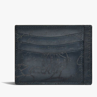 Bambou Tetris Scritto Leather Card Holder, BLU MINERALE, hi-res