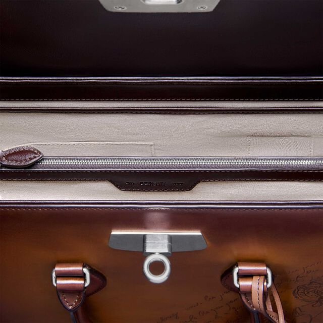 E'Mio Scritto Leather Briefcase, CACAO INTENSO, hi-res 6